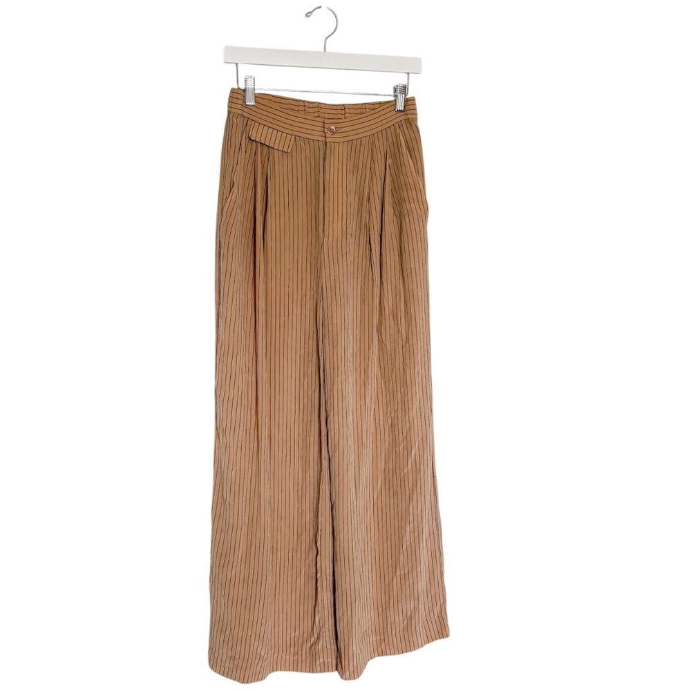 Equipment Striped Silk Trouser Pant Wide Leg